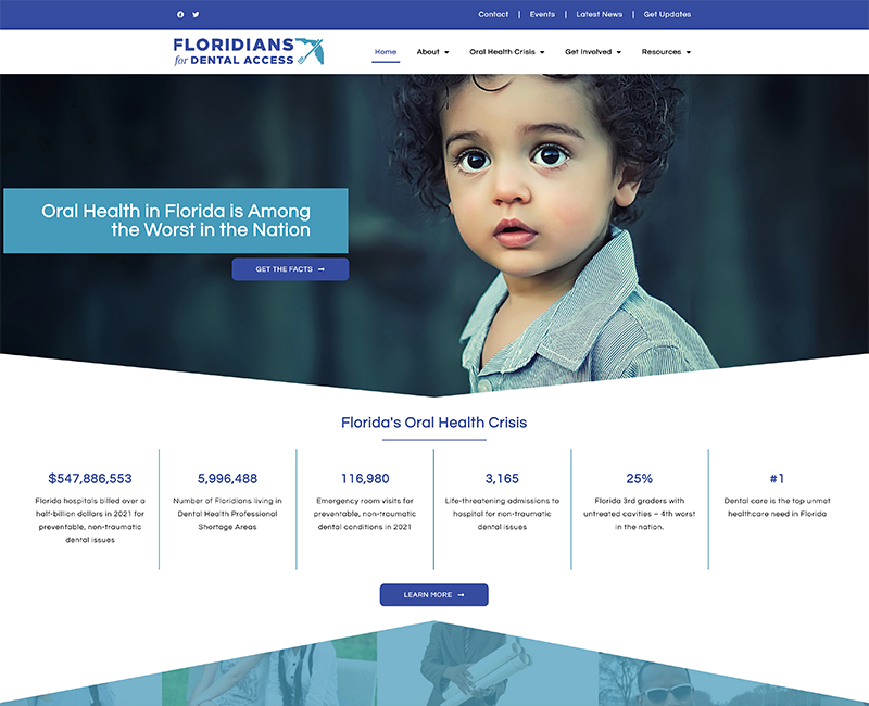 Floridians for Dental Access website by Tallahassee Web Design