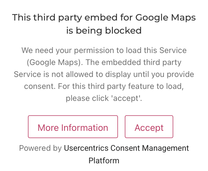 Usercentrics error screen